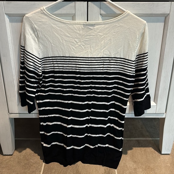 Express: Woman’s black/white striped short sleeved sweater. Great condition. - Picture 2 of 3